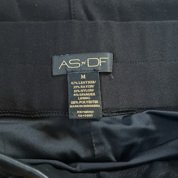 AS By DF Gigi Black Stretch Recycled Leather Front/Ponte Knit Back Legging Sz M - Picture 5 of 5